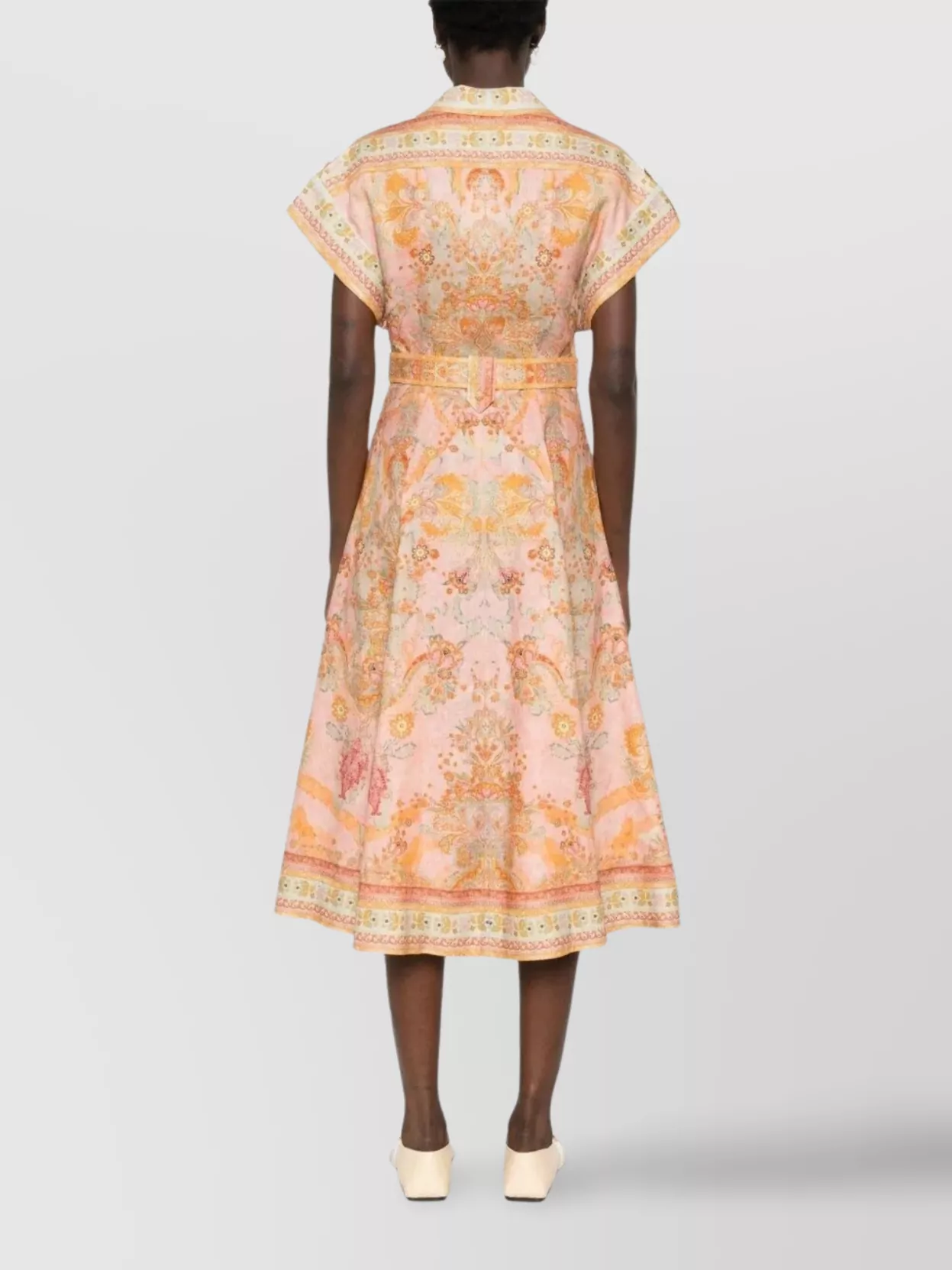 Shop Zimmermann Graphic Print Midi Shirt Dress In Pink