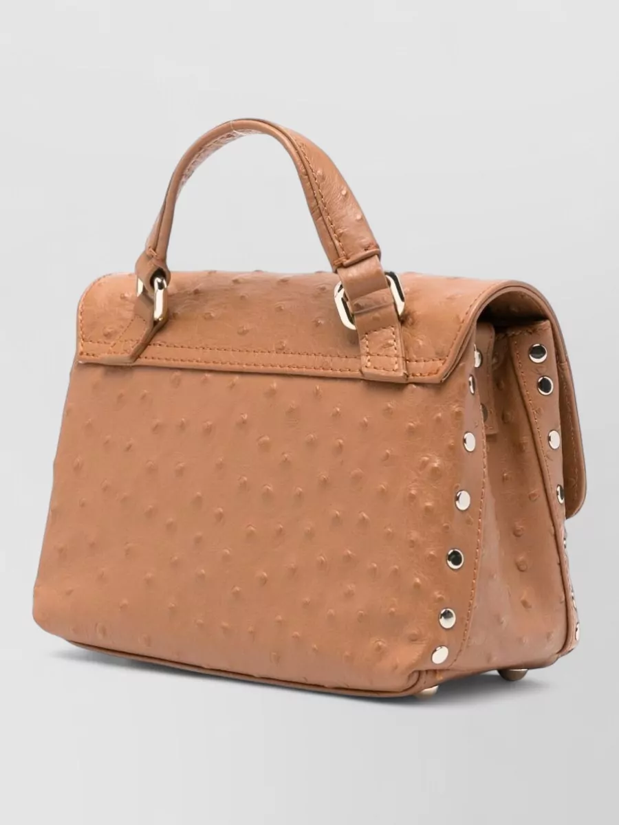 Zanellato Calf Leather Studded Crossbody Bag