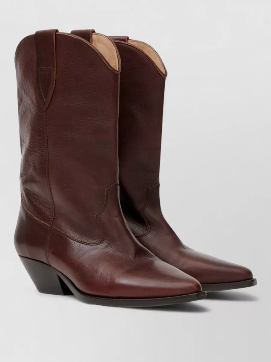 Isabel Marant Leather Western Ankle Boots