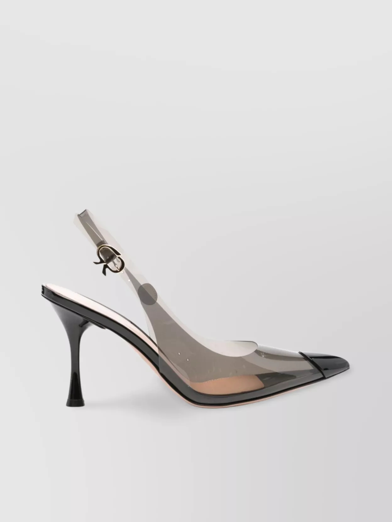 Gianvito Rossi Transparent Buckle Pointed Toe Mid Heel Pumps