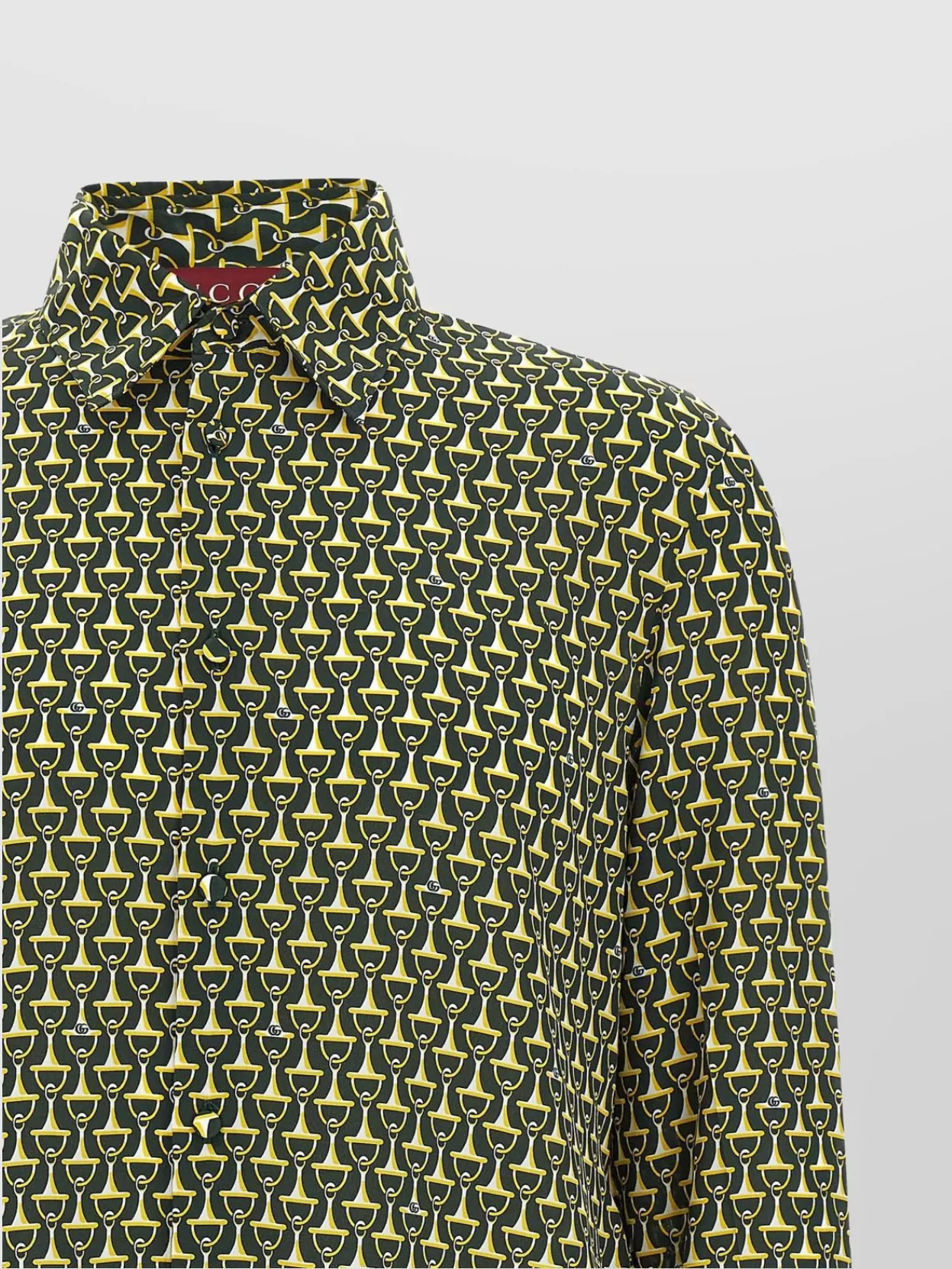 Gucci Allover Print Long Sleeve Horsebit Shirt
