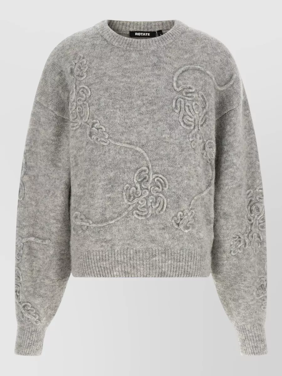 Rotate Birger Christensen alpaca wool 3d floral fine-knit jumper