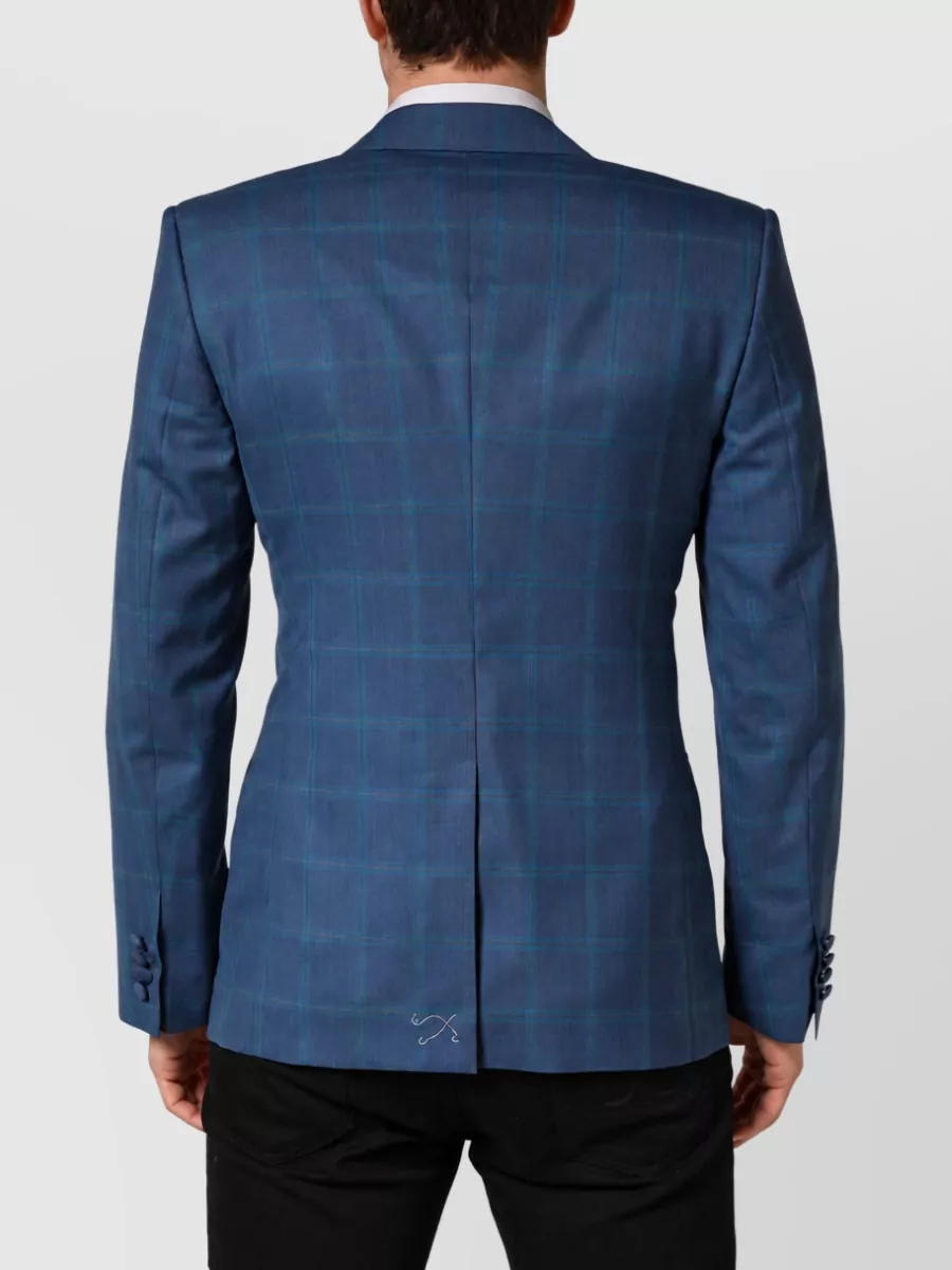 Dolce&Gabbana Virgin Wool Checked Double-Breasted Suit Jacket