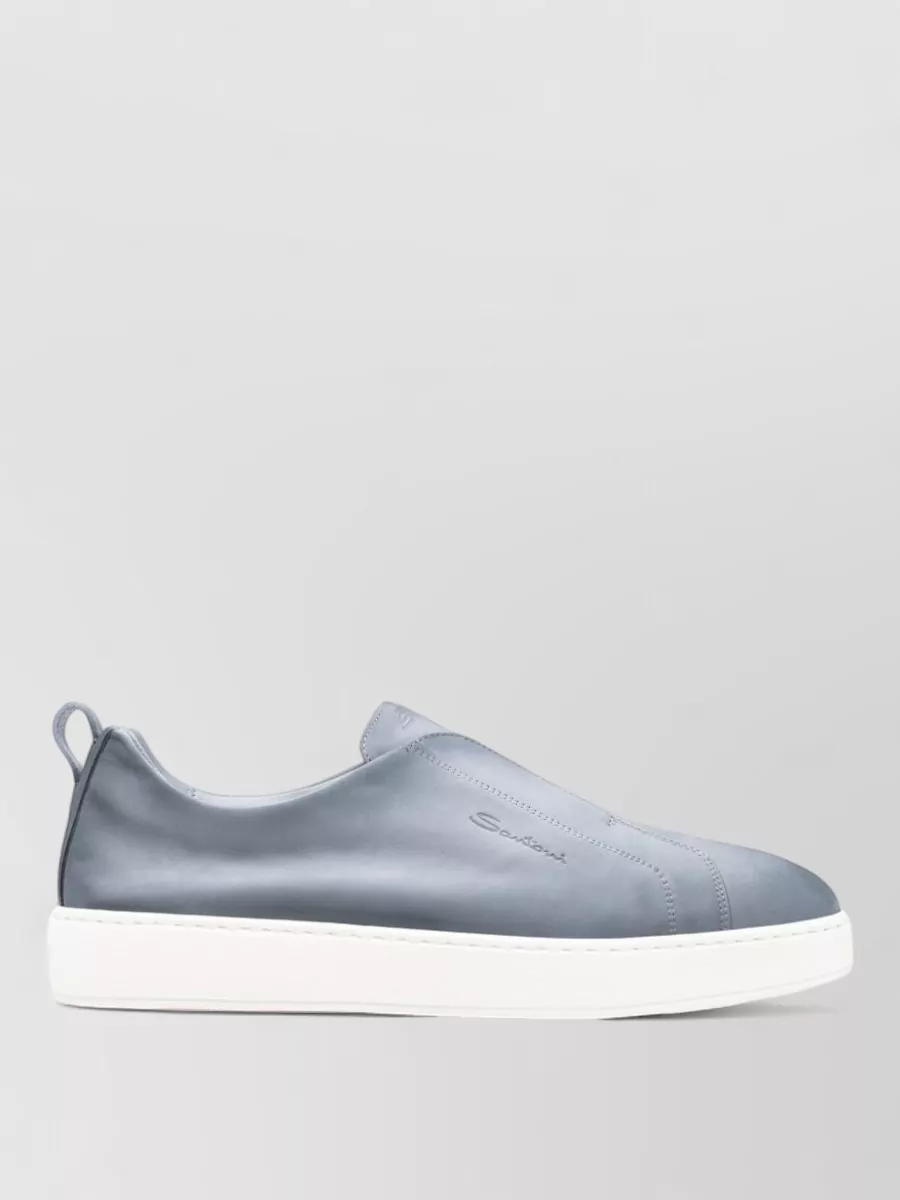 Santoni Low Top Sneakers Round Toe Pull Tab
