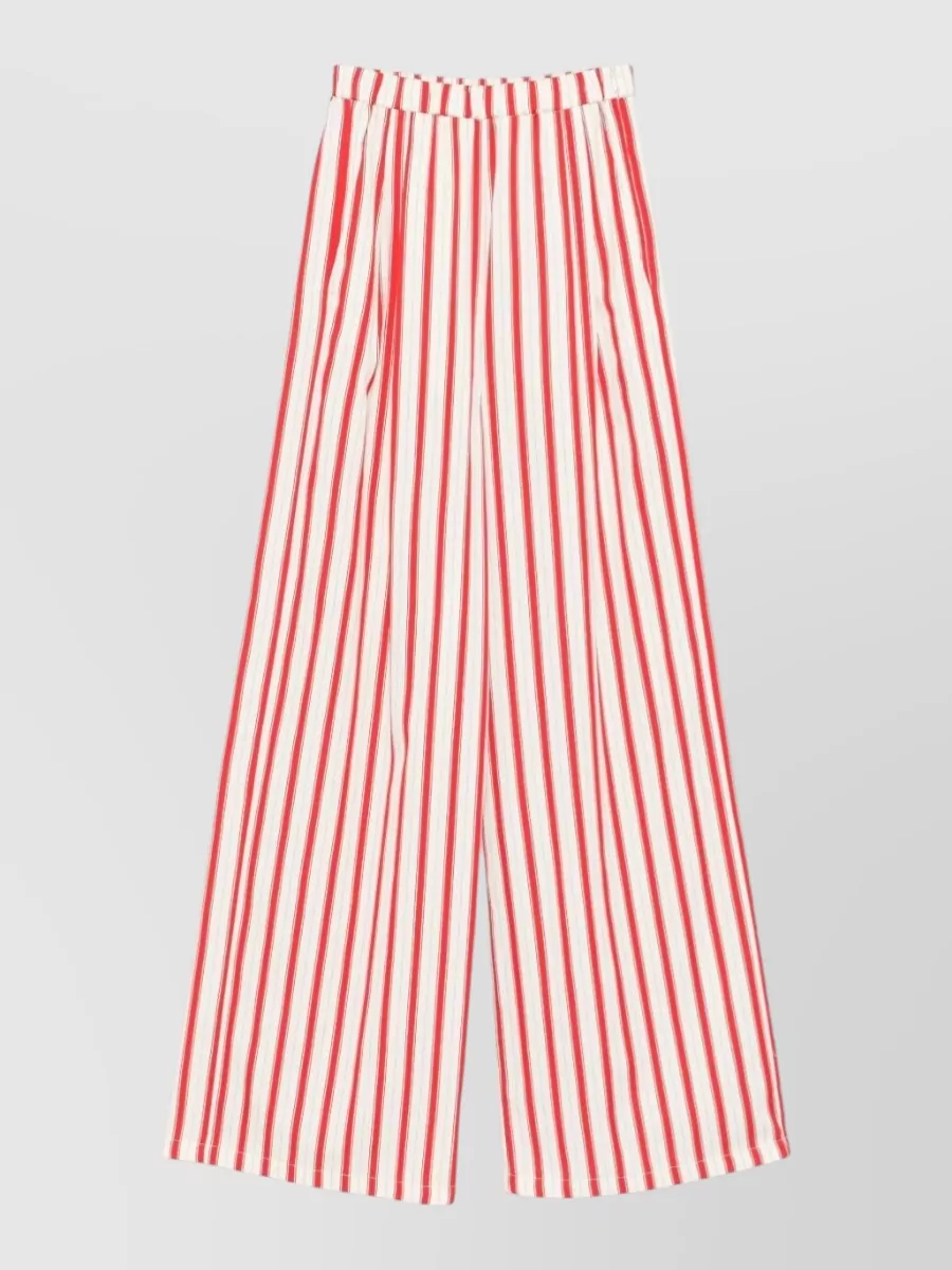 Forte Forte Silk Wide-Leg Striped Trousers