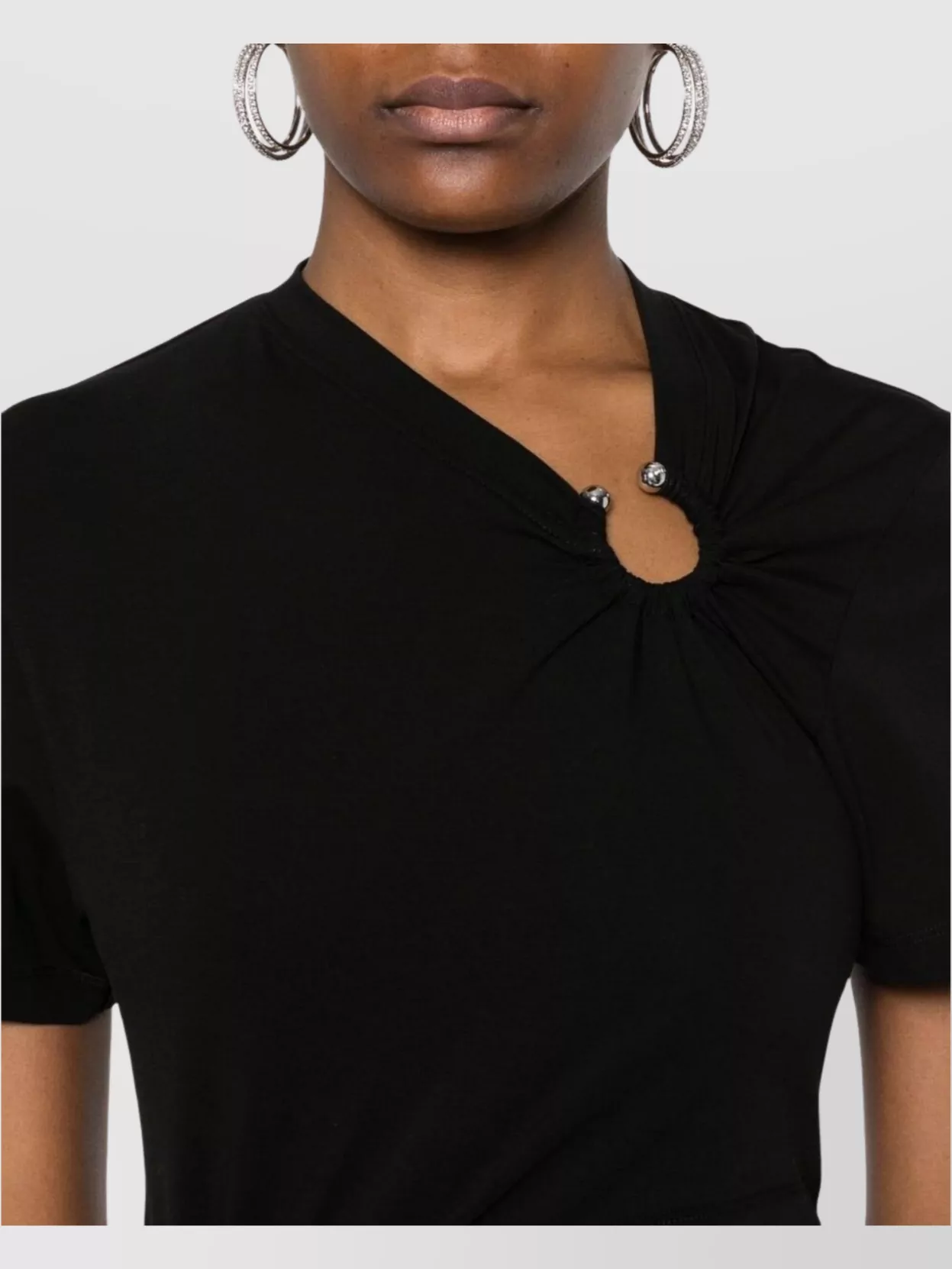 Rabanne Asymmetrical Neckline Midi Dress With Cut-out Detail