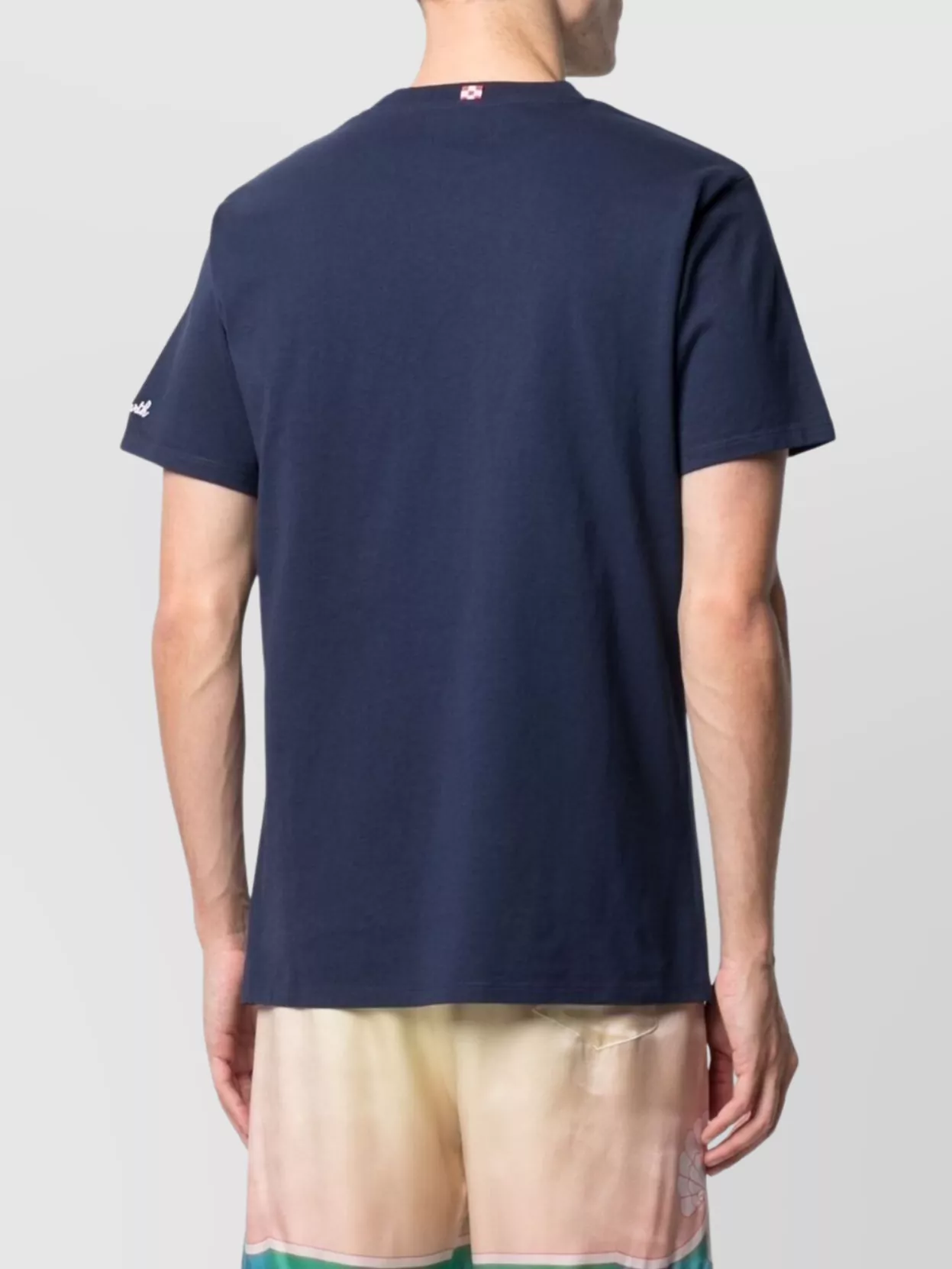 Mc2 Saint Barth Crew Neck Embroidered Detail Short Sleeves In Blue