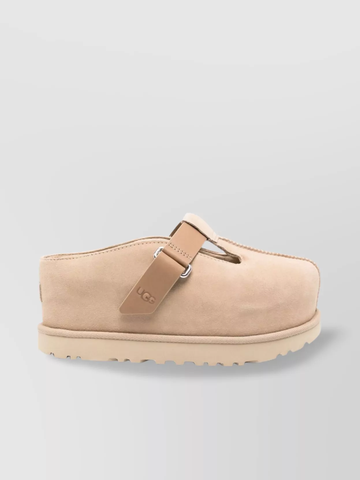 Ugg Lace-up Flatform Sole Round Toe Shoes In Neutrals