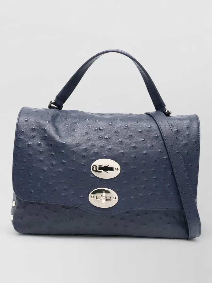 Zanellato Calf Leather Studded Shoulder Bag
