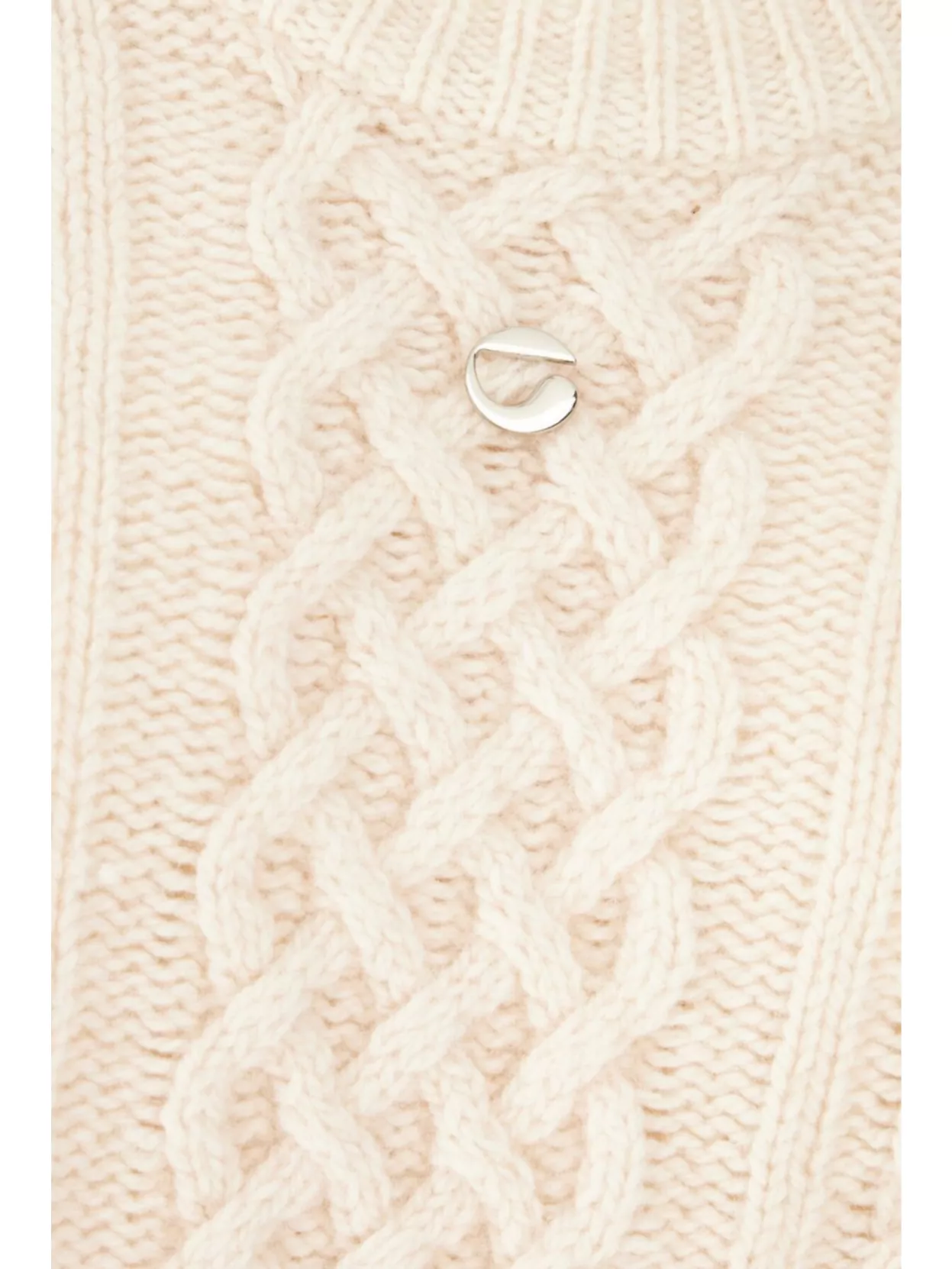 Coperni Cable Knit Sweater With Slit And Ribbed Cuffs In Neutrals