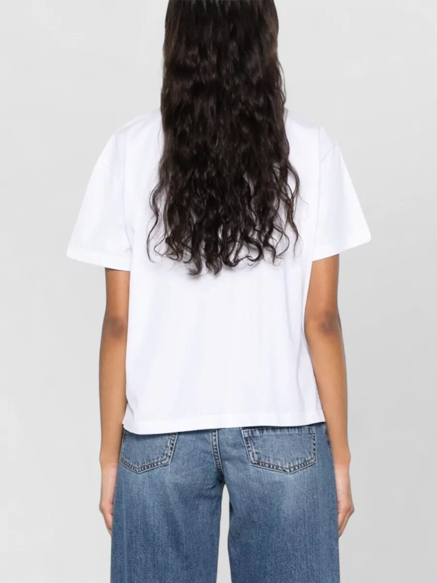 Semicouture Cotton Embroidered Patch Pocket Short-Sleeve T-Shirt