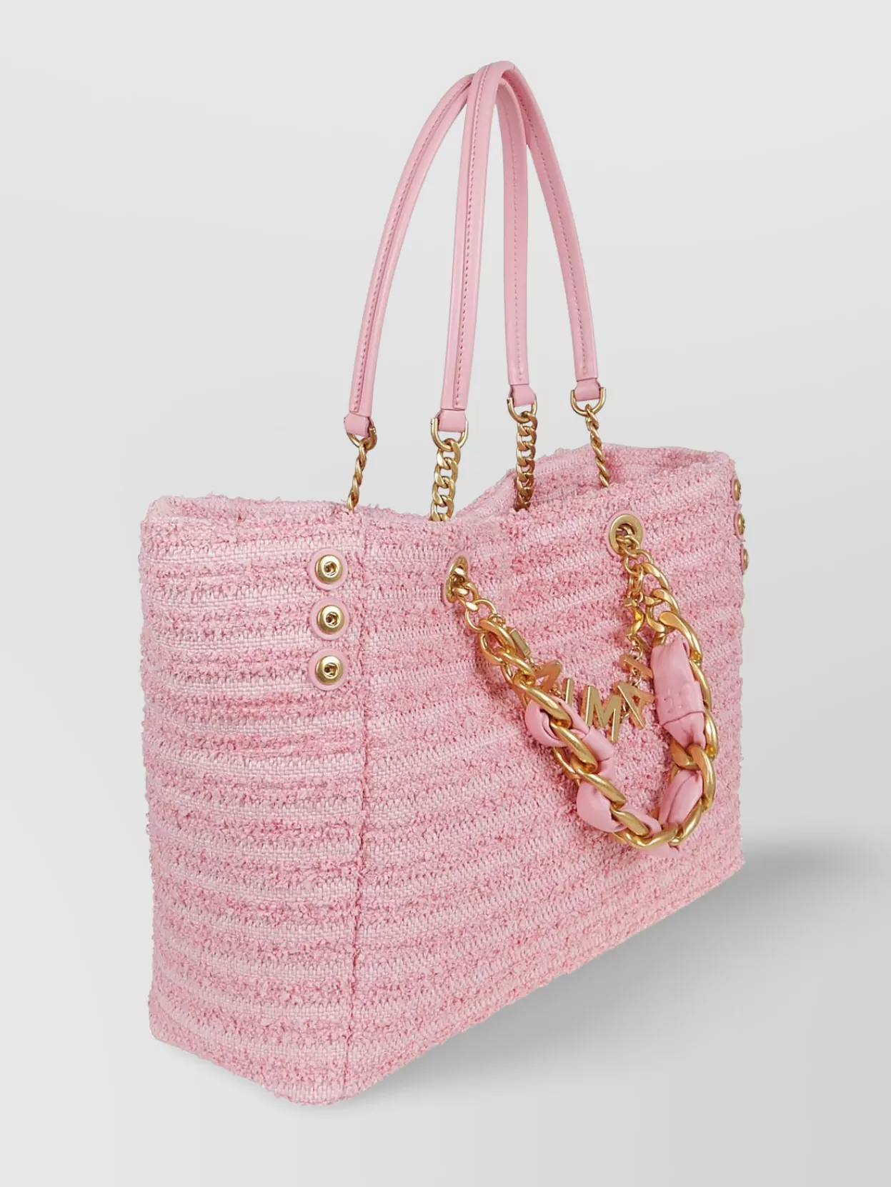 Balmain 1945 Soft Shopper Raphia Tweed Bag