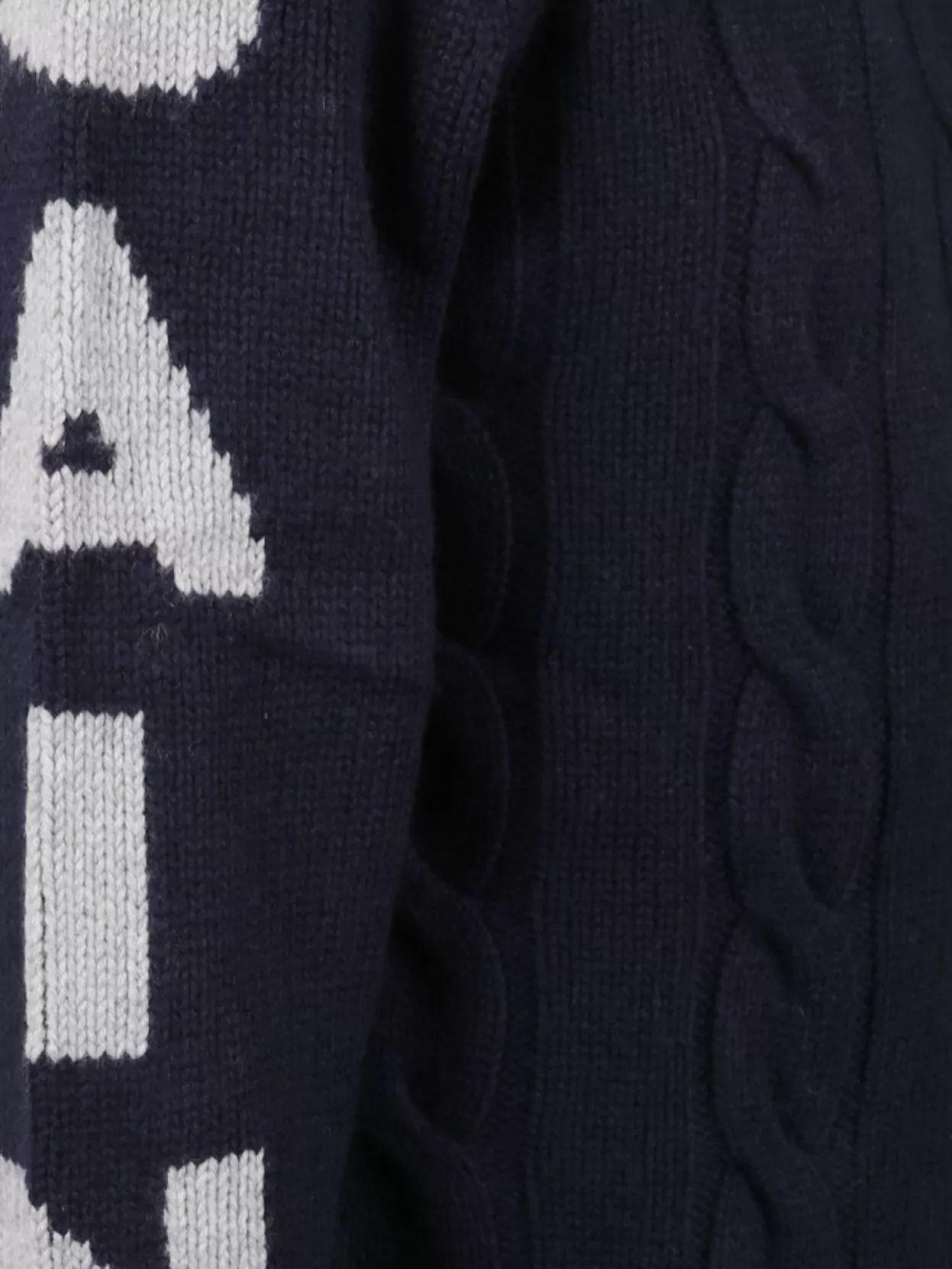 Mc2 Saint Barth Cable Knit Sweatshirt Ribbed Collar