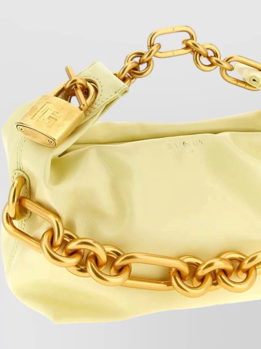 Balmain Sync Mini Leather Shoulder Bag