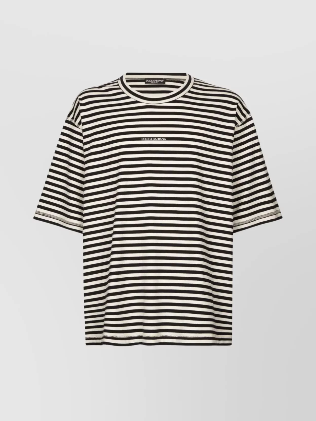 Shop Dolce & Gabbana Oversize Striped Cotton T-shirt