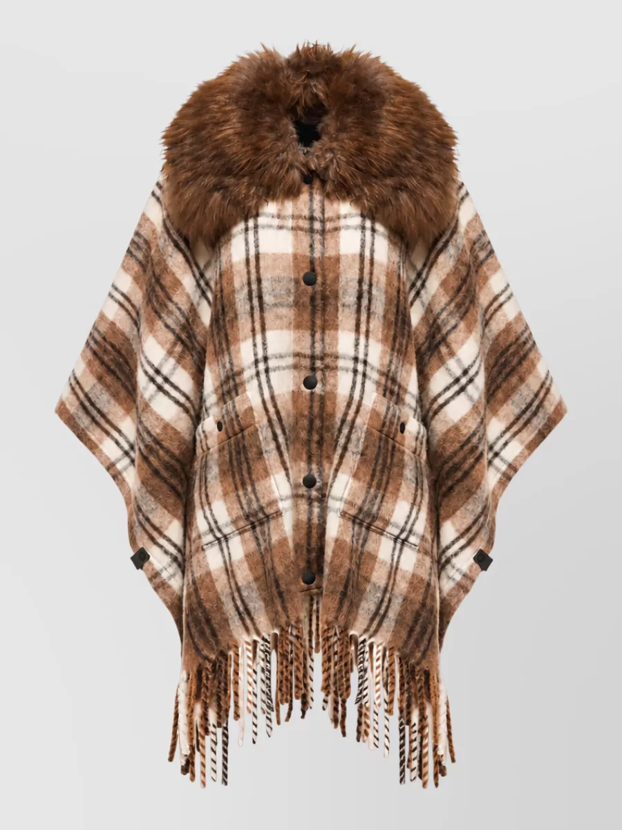 Moncler mohair alpaca virgin wool cape