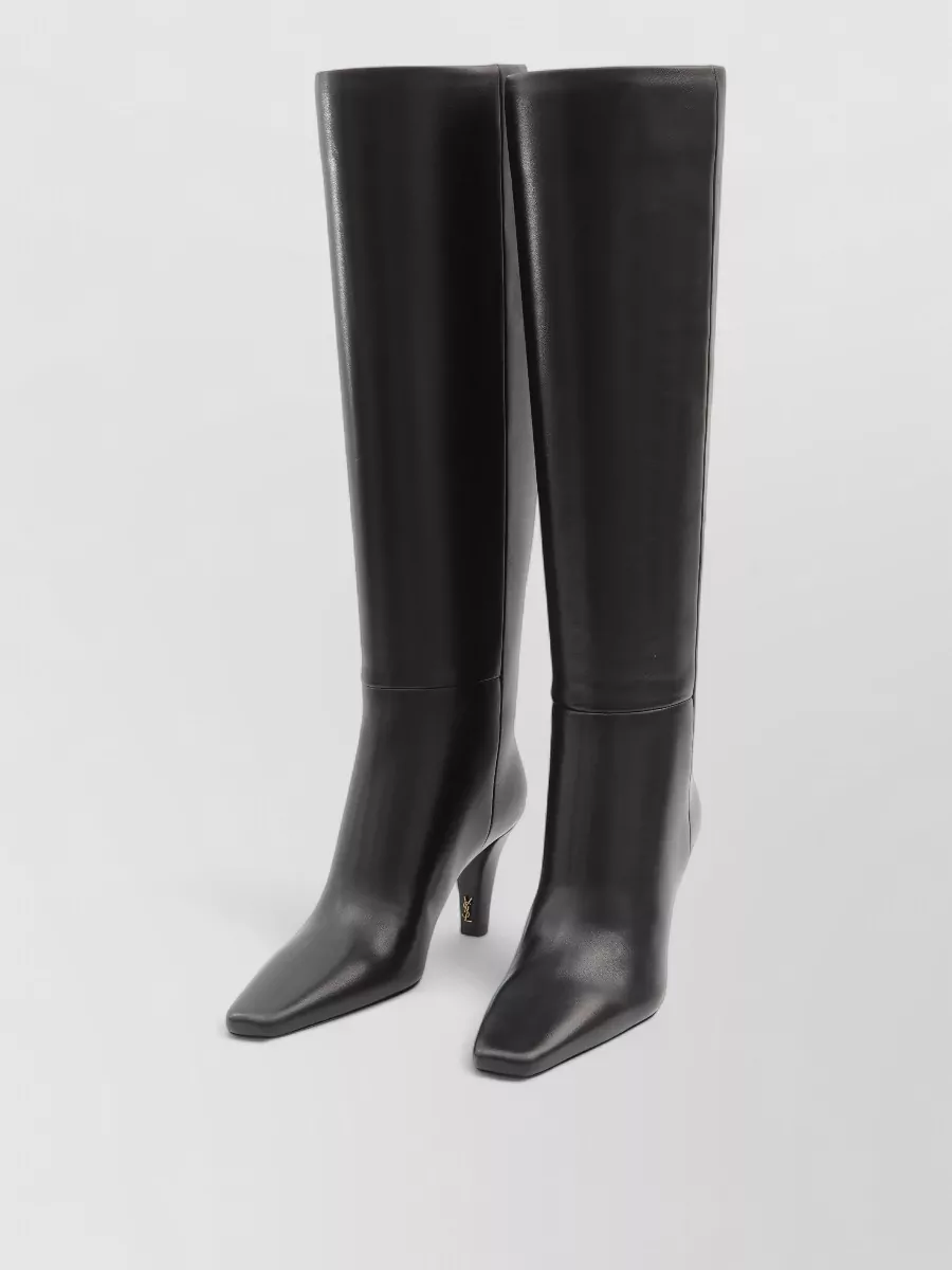 Saint Laurent Jill Knee Boots Leather Squared Toe