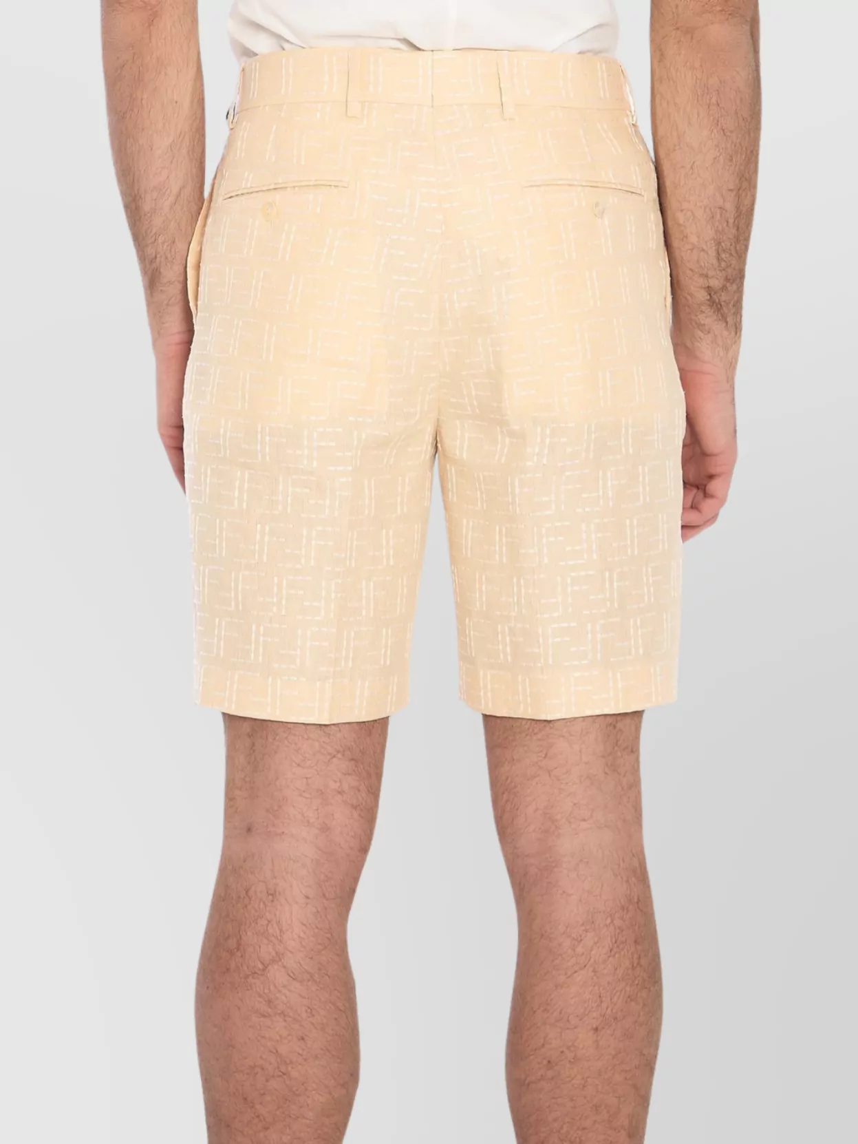 Fendi Jacquard Linen Bermuda Shorts
