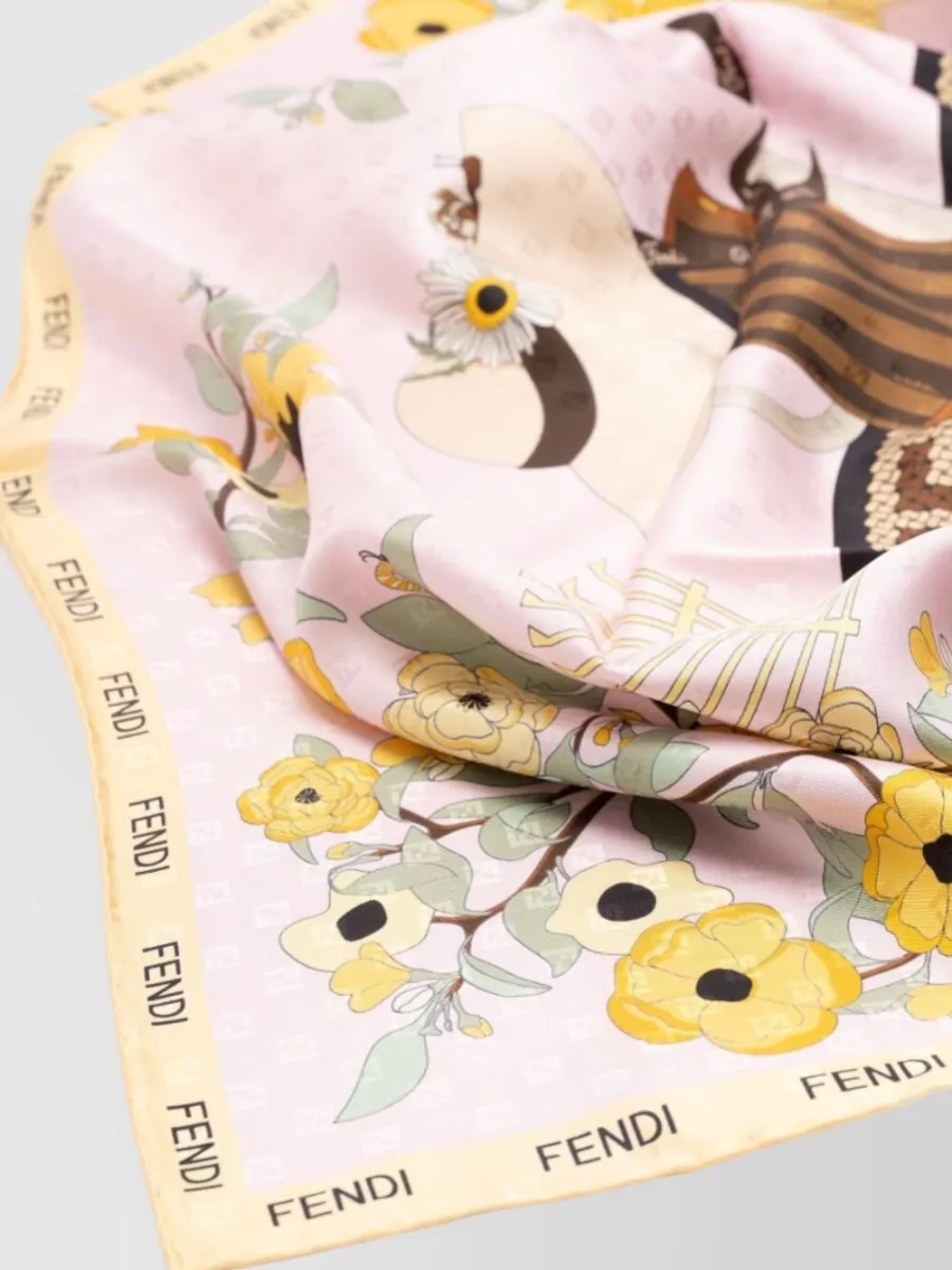 Fendi Silk Printed Square Scarf