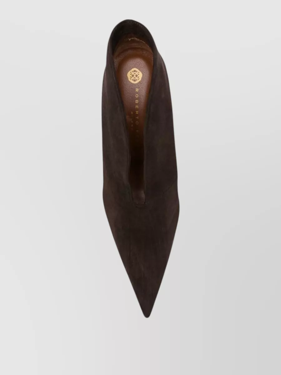 Roberto Festa Suede V-Cut Pointed-Toe Stiletto Ankle Boots