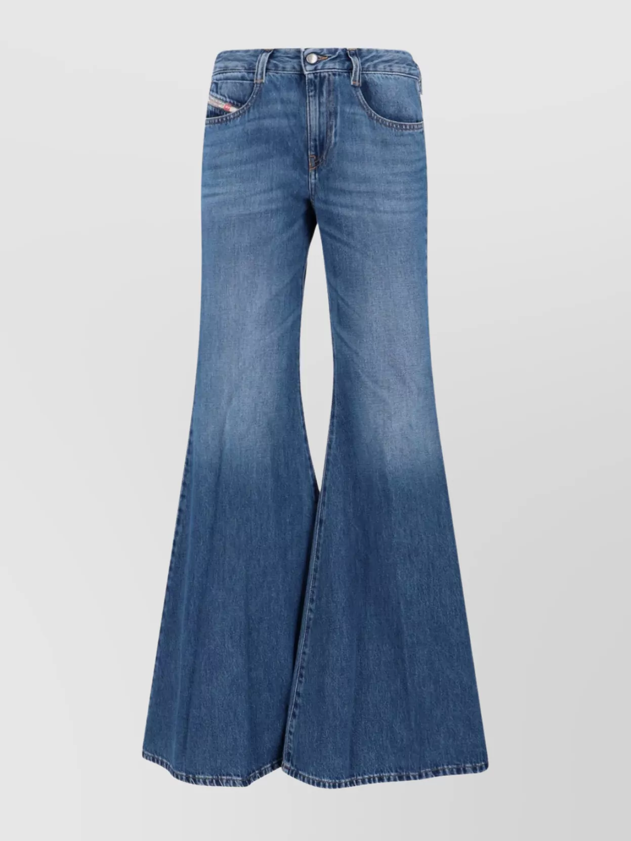 Diesel Straight Flared Trousers Belt Loops