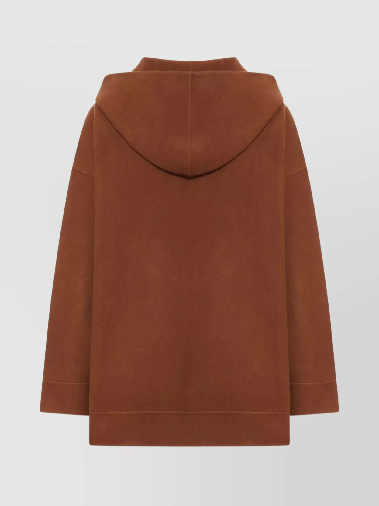 Max Mara Knitwear Hoodie With Long Sleeves And Pockets In Brown