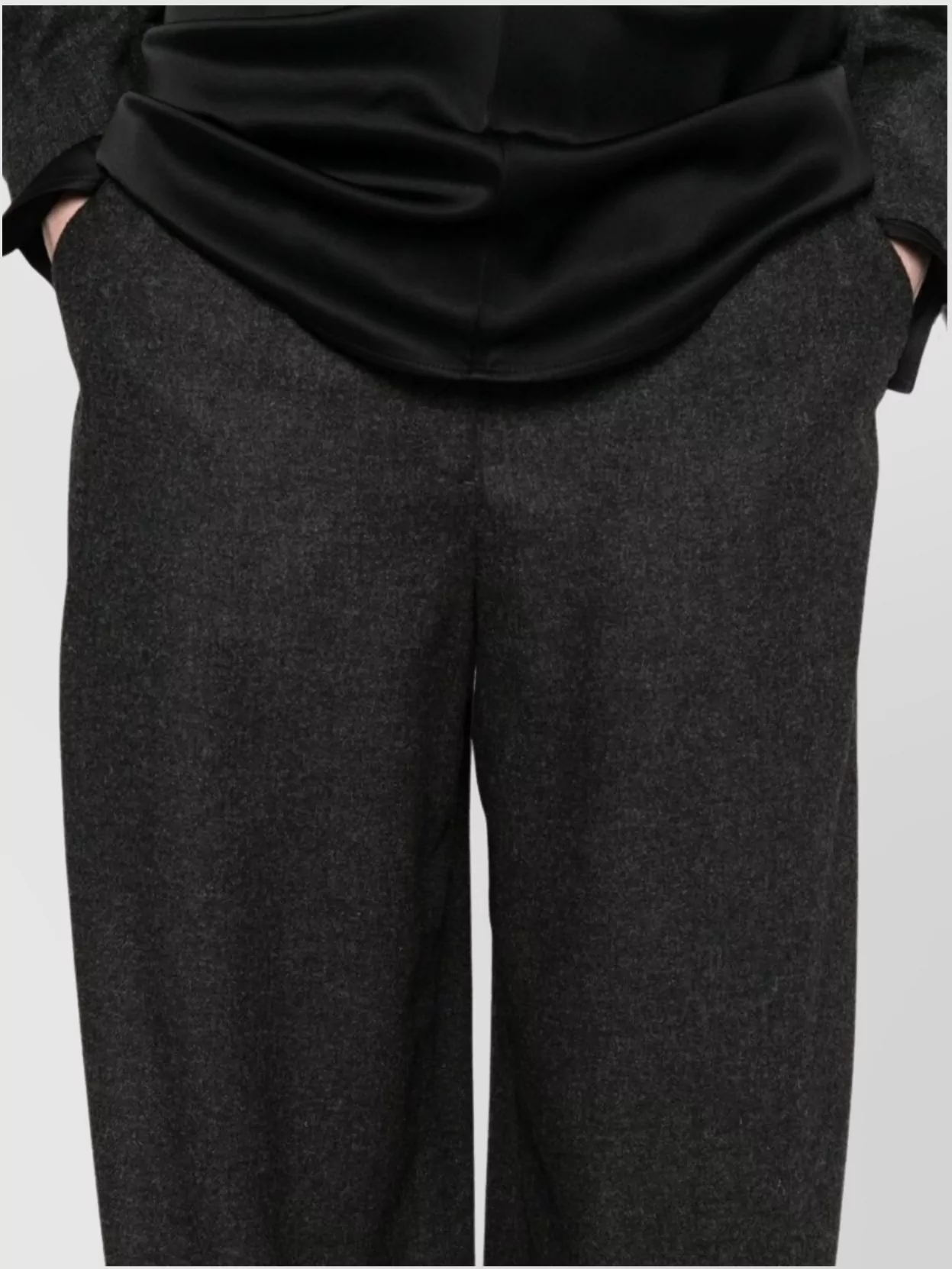 Totême Wide-Leg Flannel Trousers Featuring Pockets