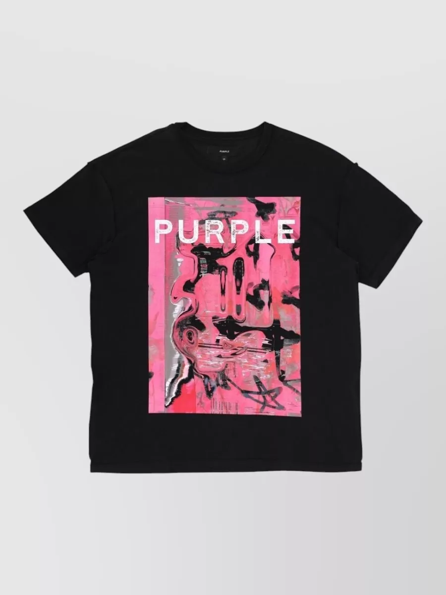 Purple Brand Short Sleeve Textured Inside Out Graphic Tee In Black