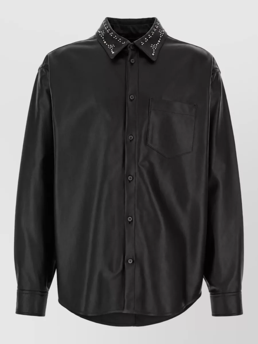 Marni leather shirt jacket