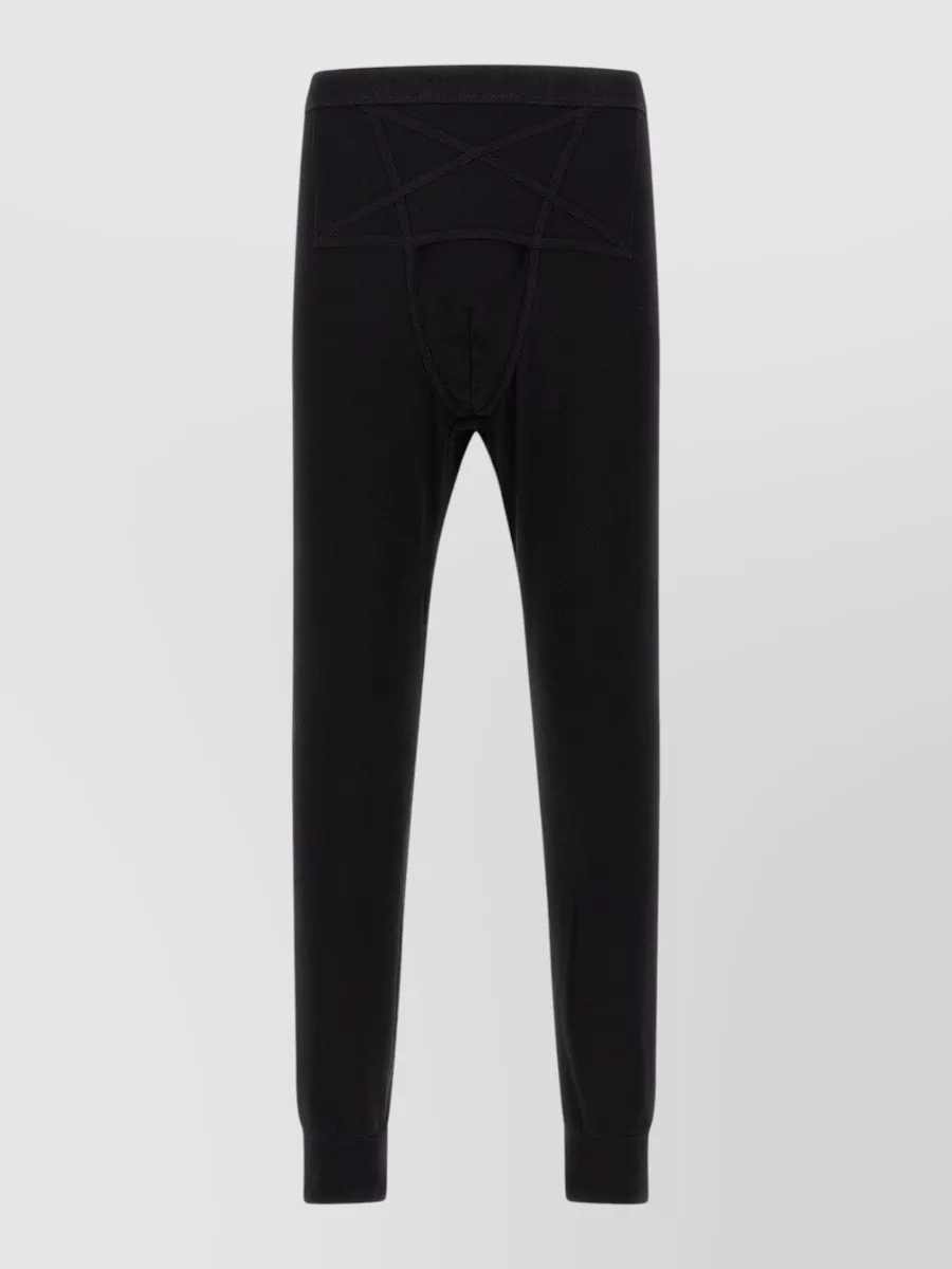 Rick Owens thermal knit trousers elastic waist rib cuffs
