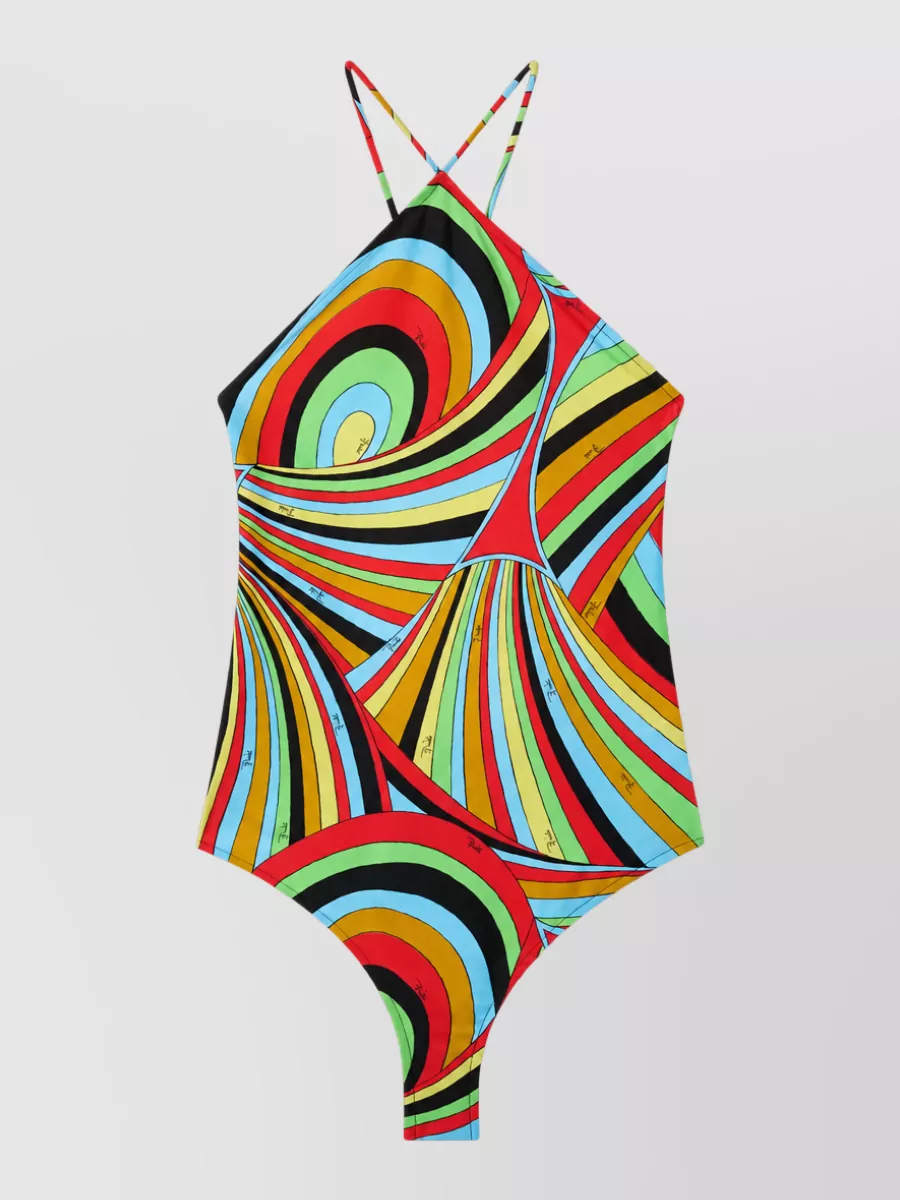 Pucci printed halterneck swimsuit