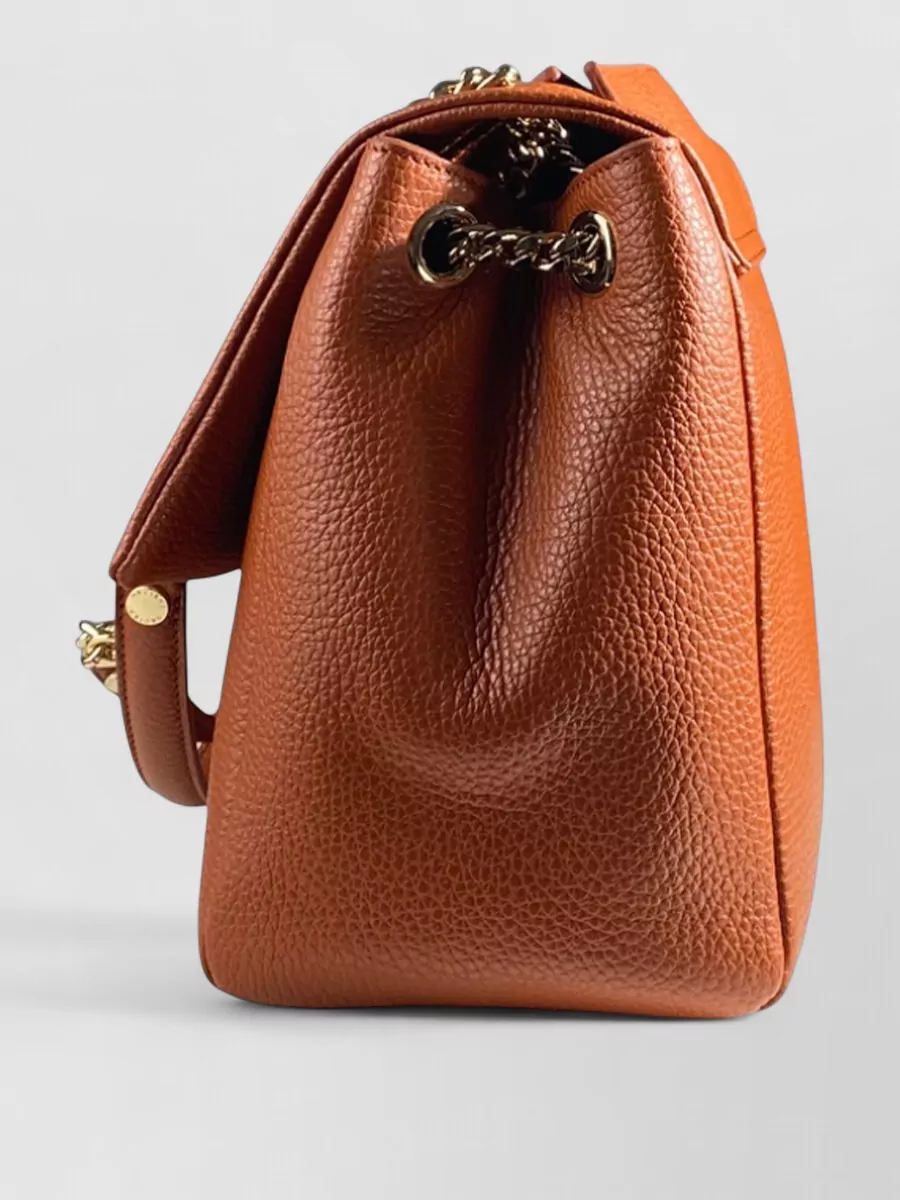 Orciani Sveva Leather Crossbody Bag Chain Strap