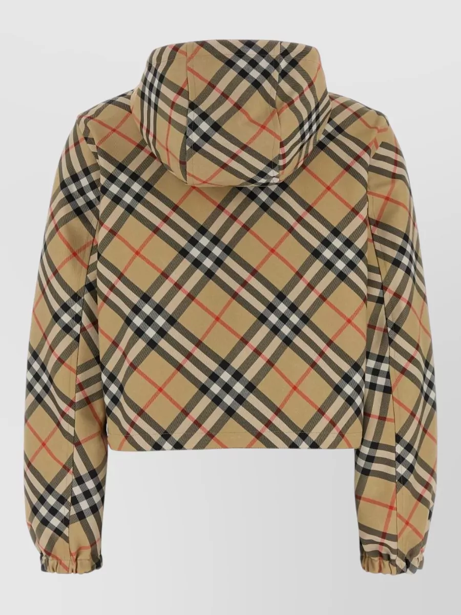 Burberry Reversible Checked Hooded Cropped Jacket