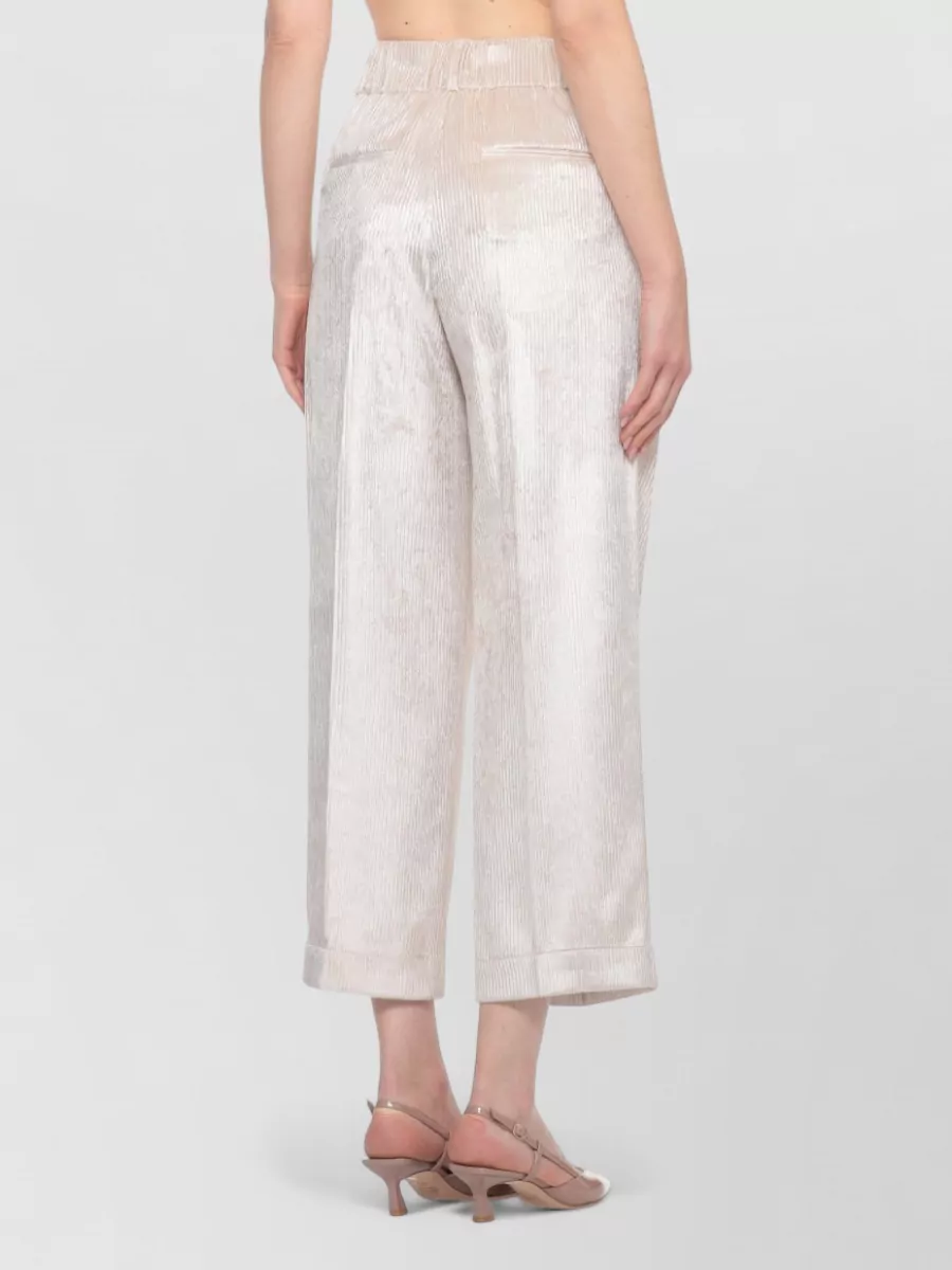Peserico Straight Leg Corduroy Trousers Pleated Design