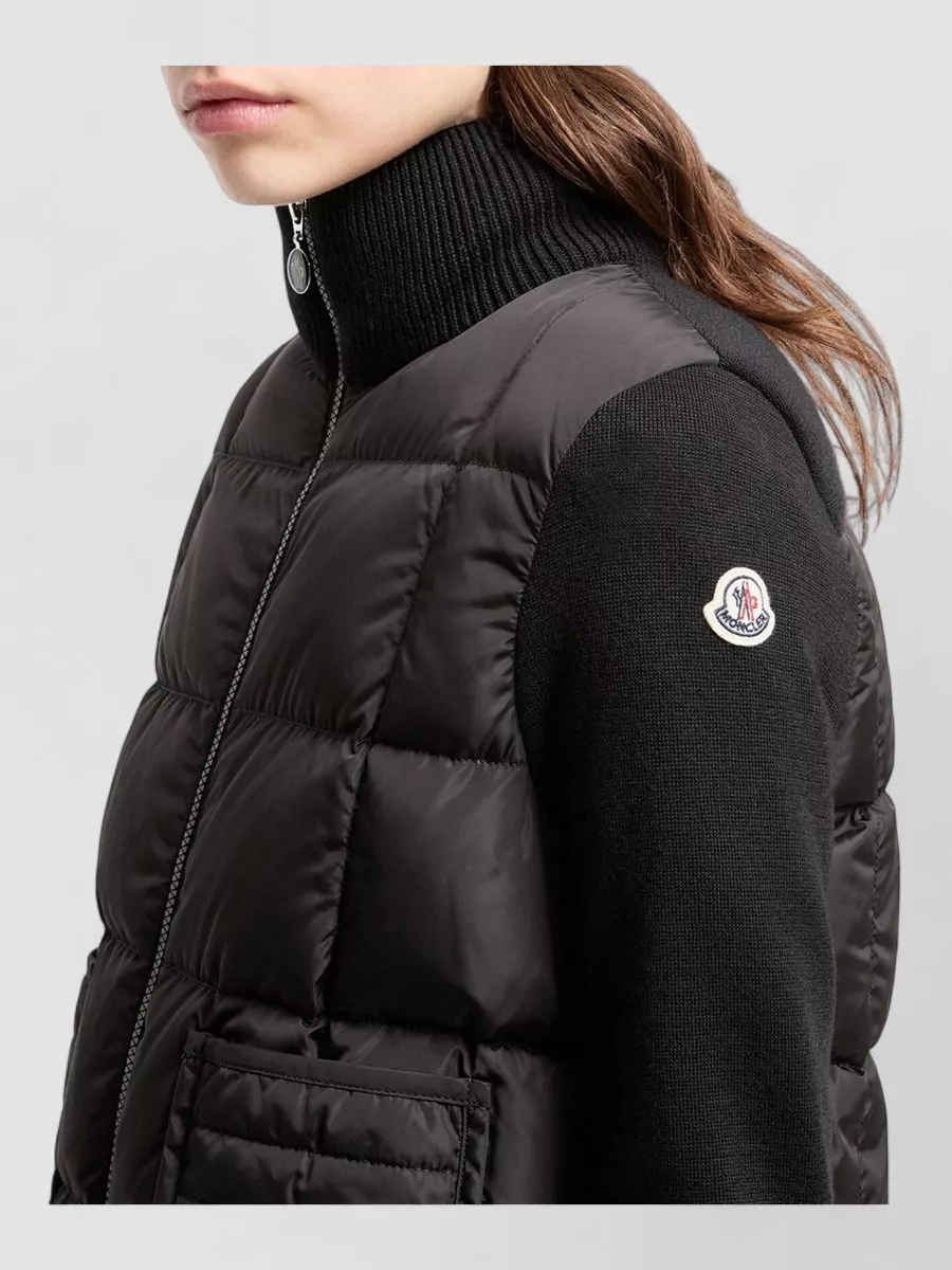 Moncler Wool Quilted Padded Zip-Up Cardigan