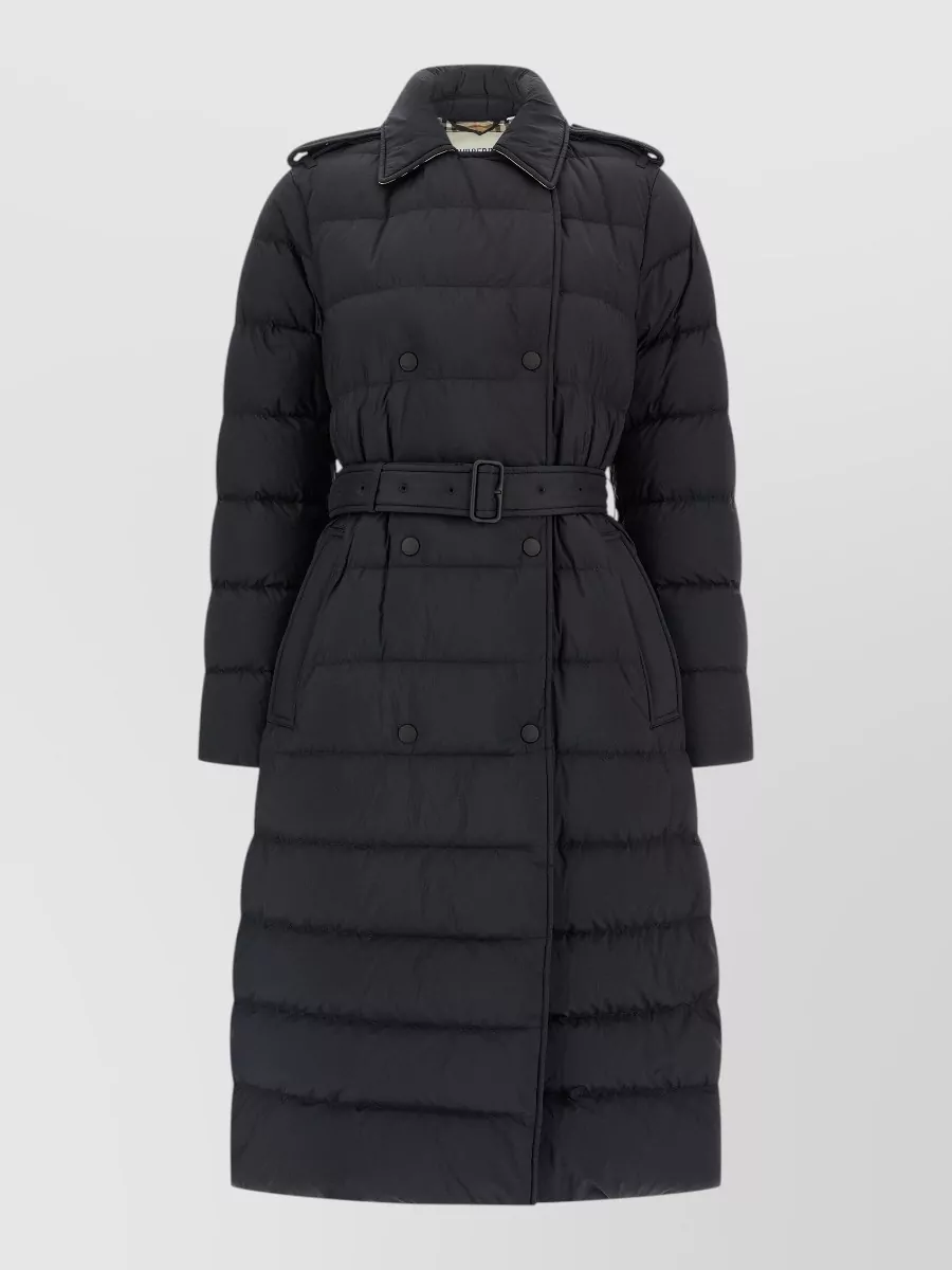 Burberry Quilted Double-Breasted Belted Puffer Jacket