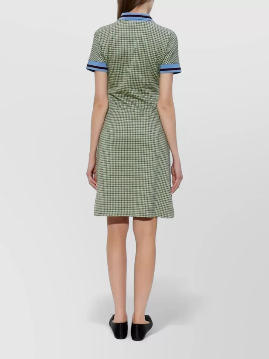 Marni Check Mini Dress Polo Collar Design