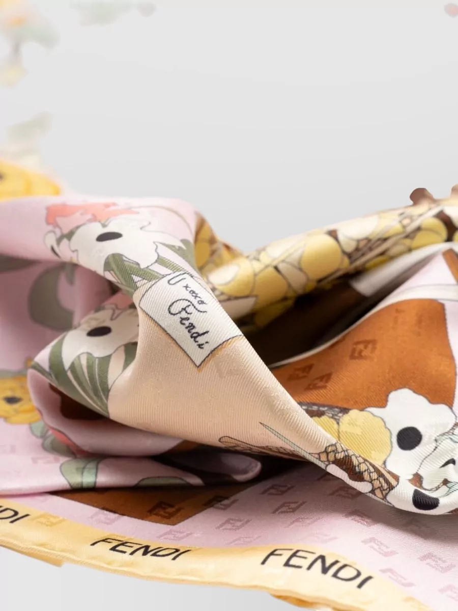 Fendi Silk Printed Square Scarf