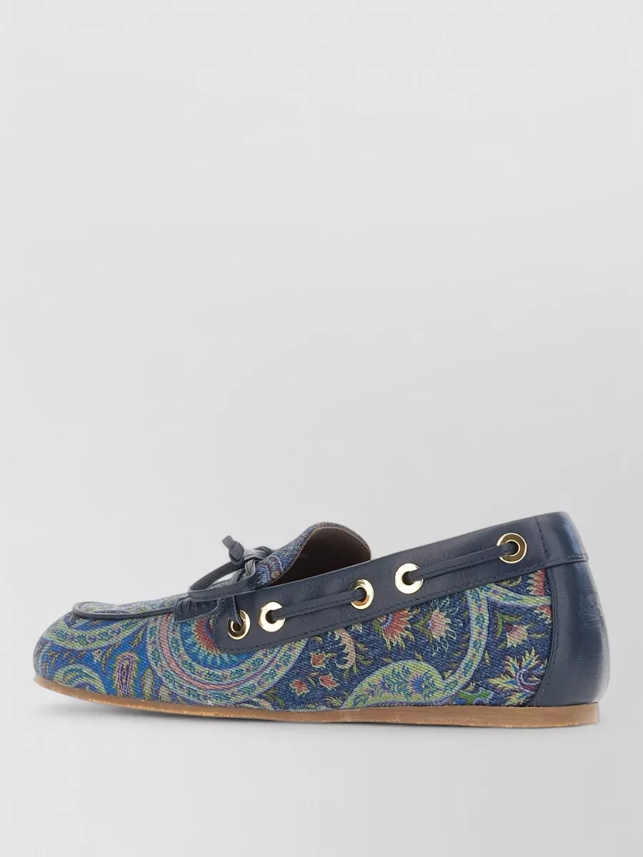 Etro Embroidered Fabric Lace-Up Shoes