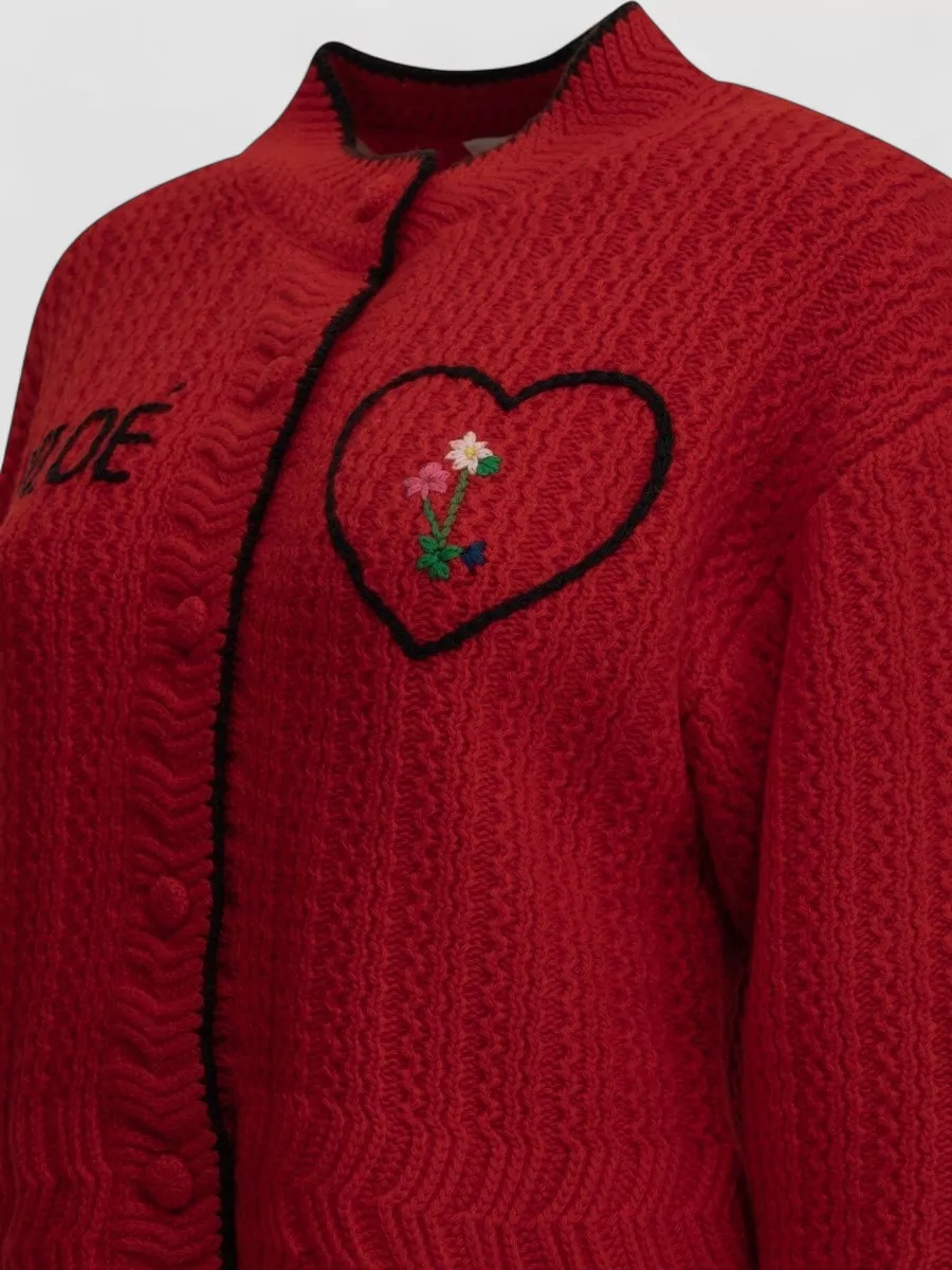 Chloé Cashmere Wool Thick-Knit Cropped Cardigan