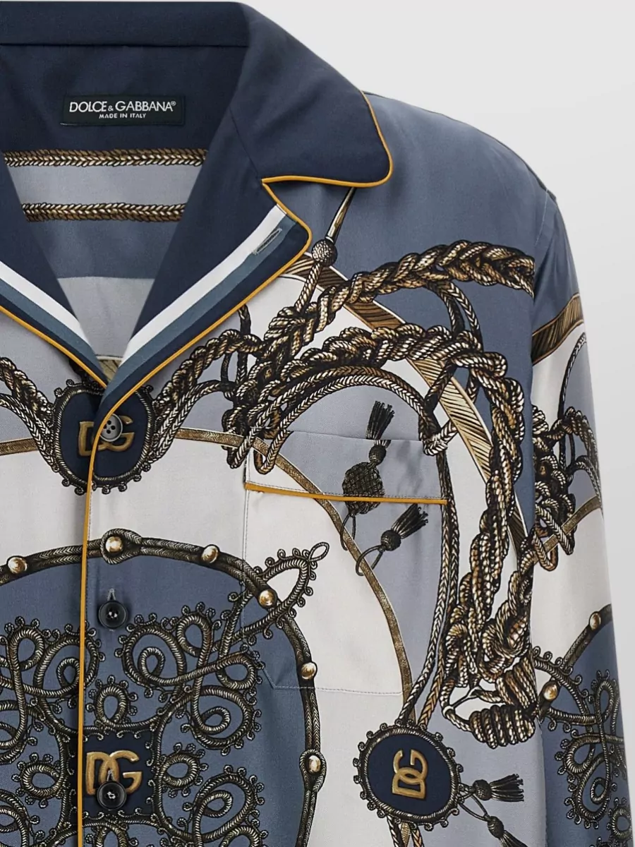 Dolce&Gabbana Silk Printed Bowling Shirt