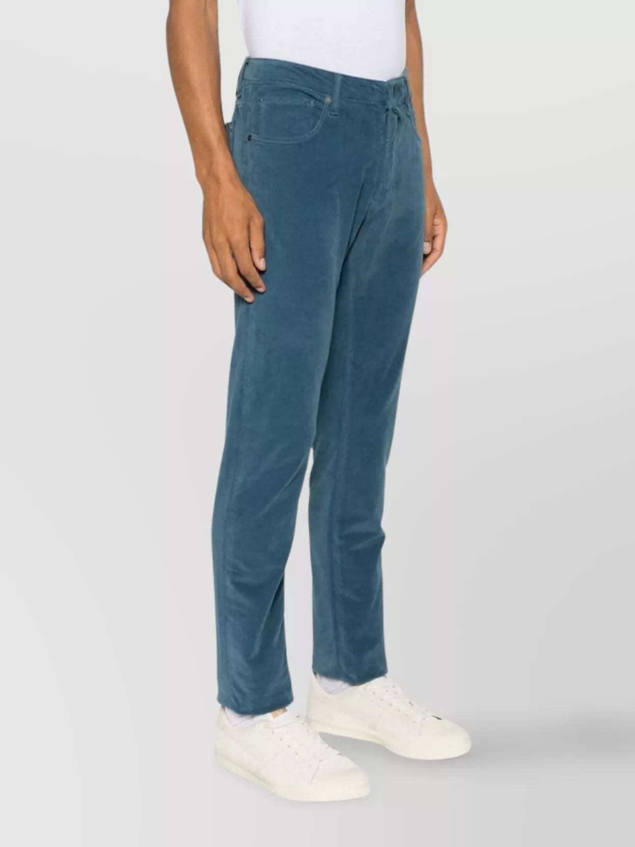 Incotex Vintage Stretch Corduroy Trousers In Blue
