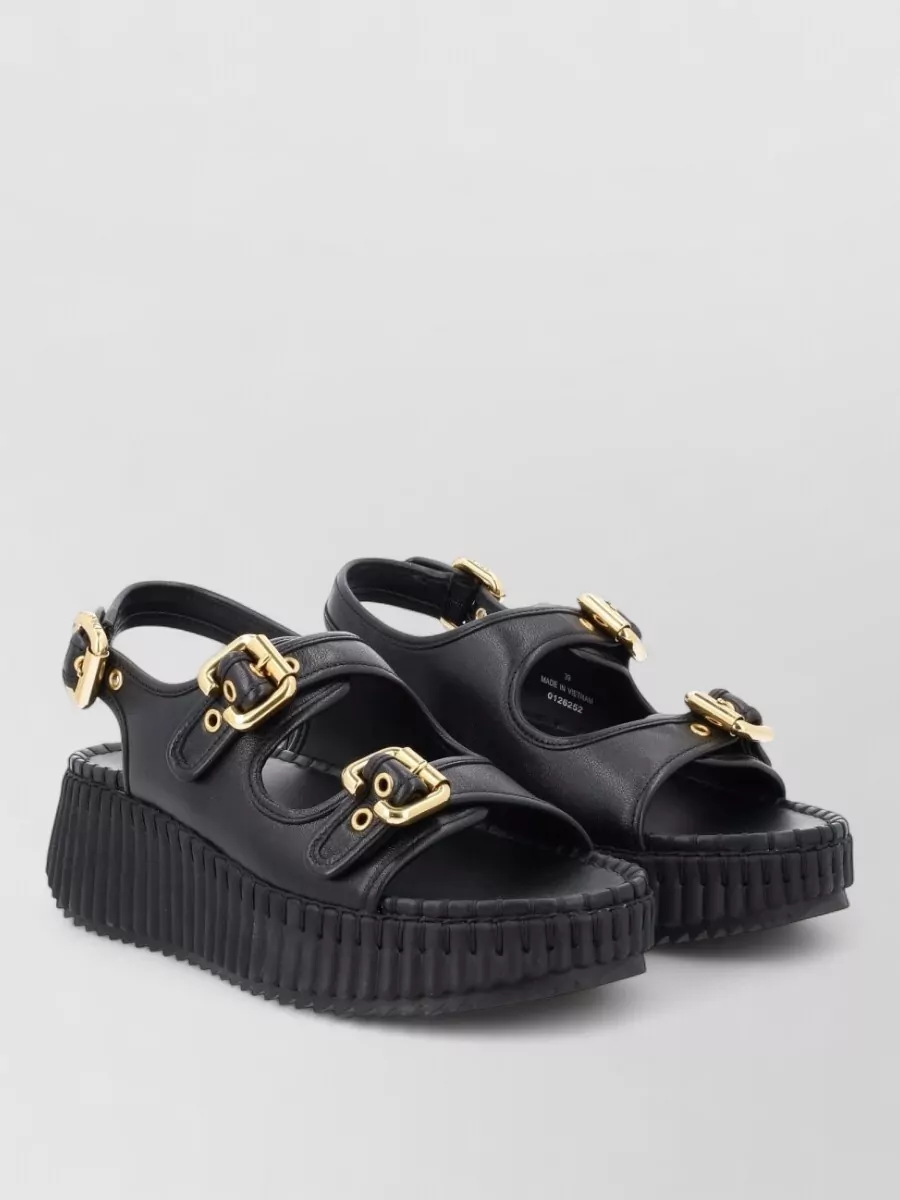 Chloé Nama Platform Sandals Open Toe Slingback