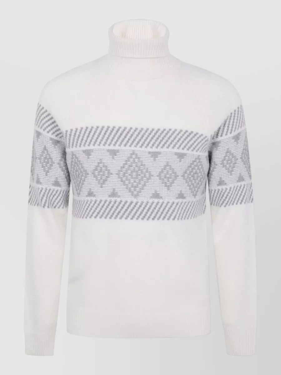 Barba Napoli Wool embroidered turtleneck jumper