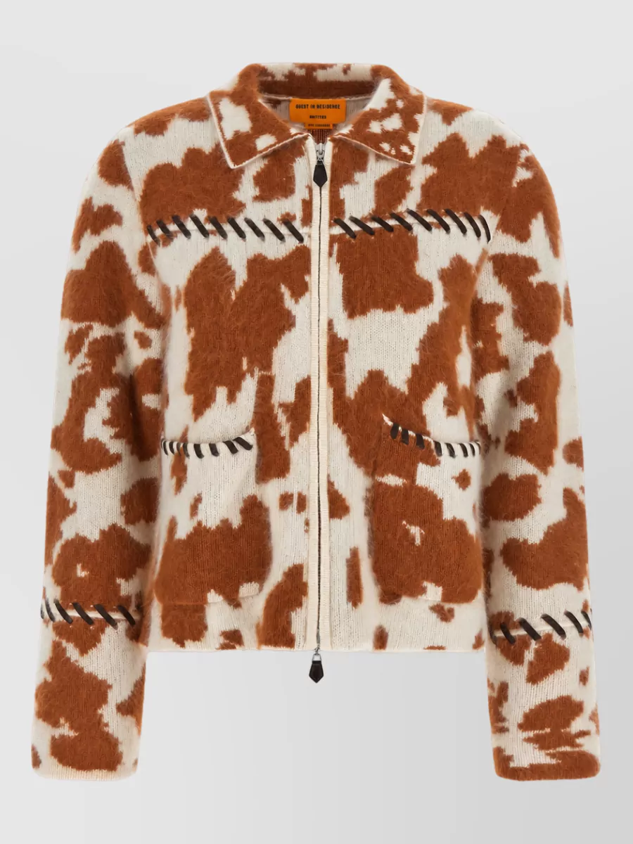 Guest In Residence Cashmere relaxed-fit animal-print jacket