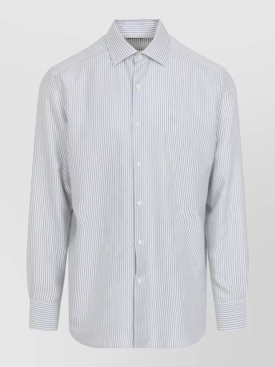 Zegna Striped Silk Shirt