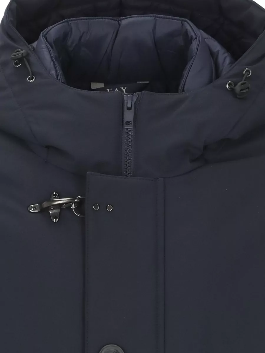 Fay High Neck Hooded Tech Fabric Coat