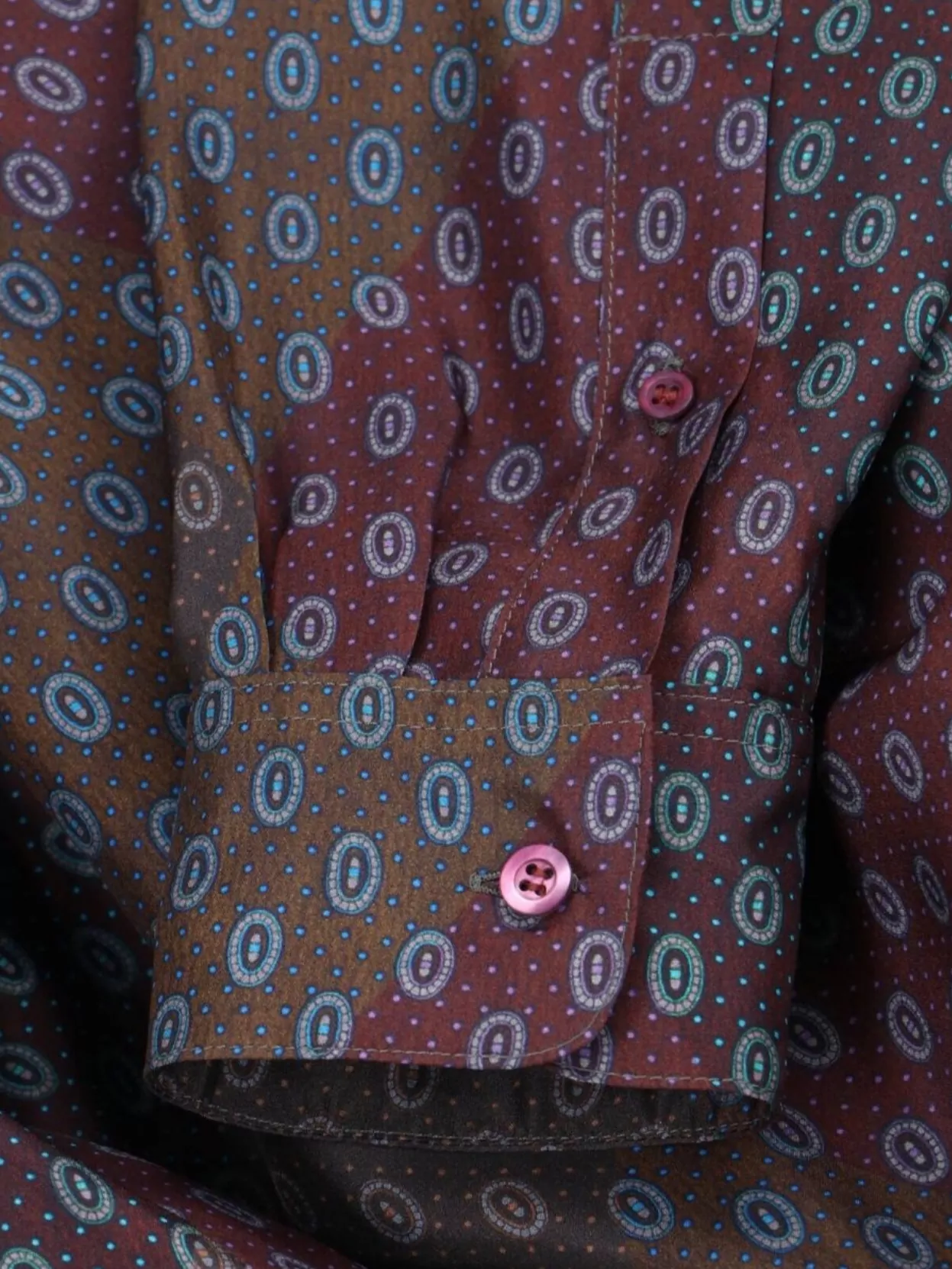 Dries Van Noten Long Sleeve Patterned Top With Tie Detail