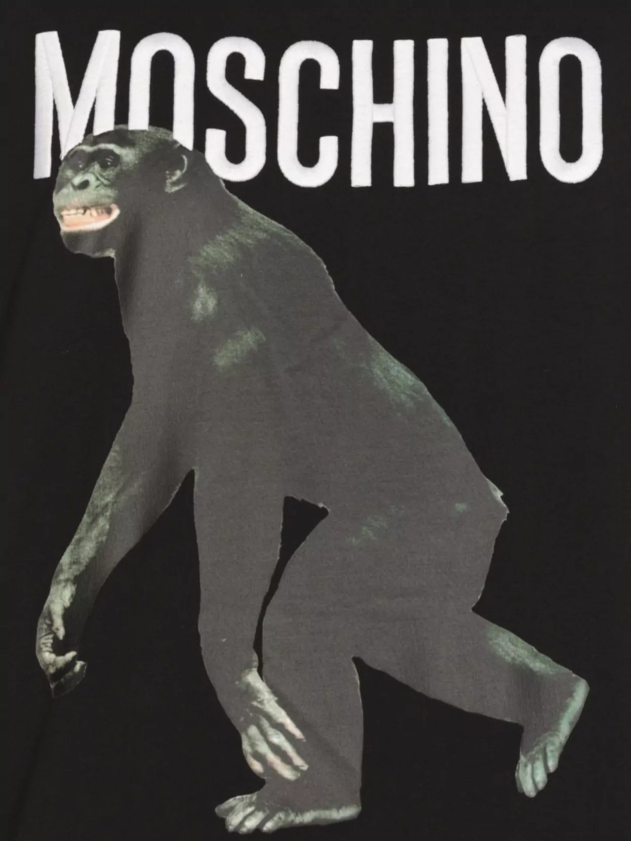 Moschino Crewneck Graphic Print T-shirt In Black