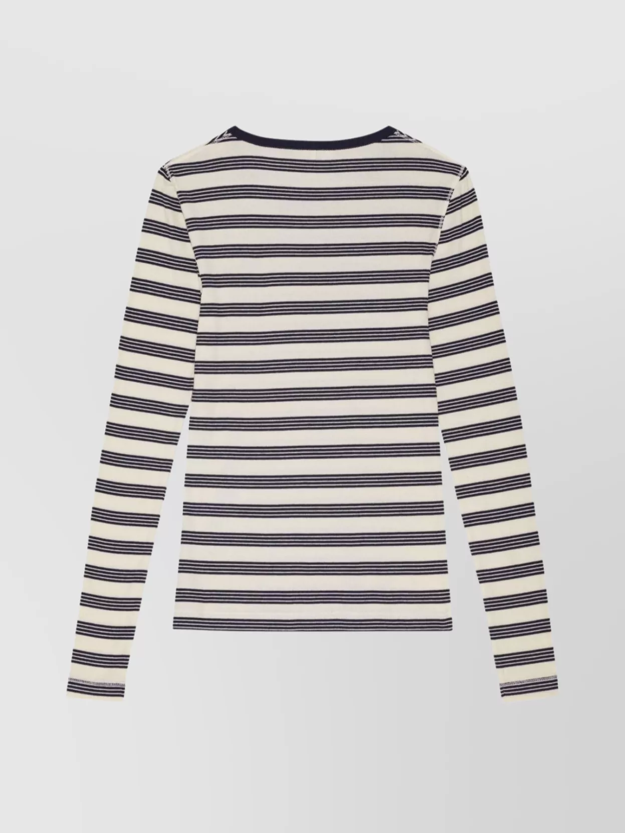Ganni Striped Organic Cotton Long Sleeve Top